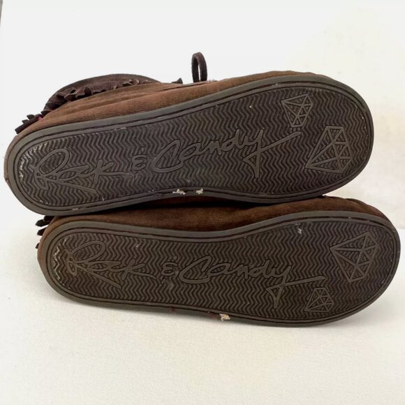 ROCK & CANDY SHAKEY FAUX SUEDE MOCCASINS ANKLE BOOTS SLIP ONS SHOES WOMENS 8 - Picture 5 of 13
